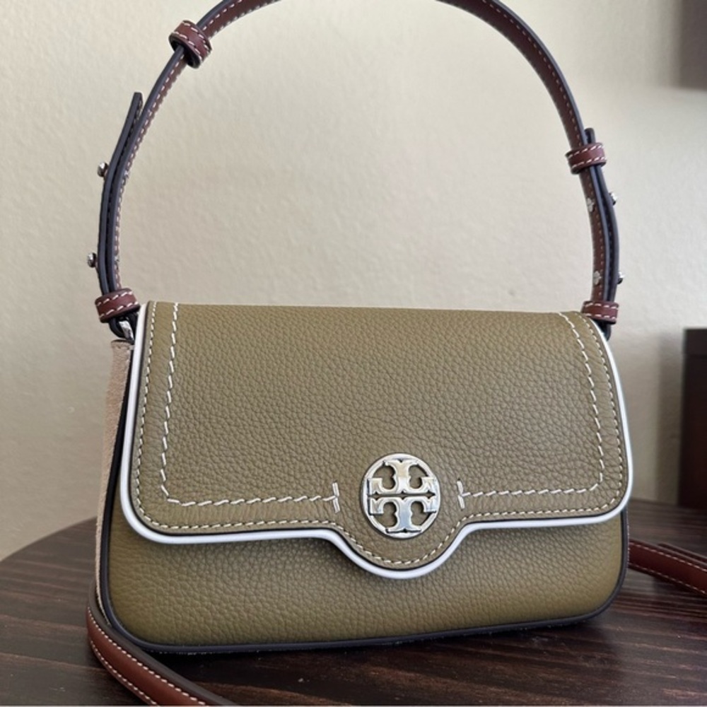 Tory Burch Leather Felix Piping Mini Flap Shoulder Bag